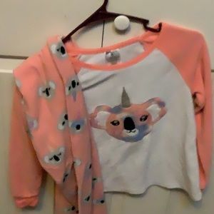 Pink and purple unicorn koala pjs